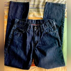 Uniqlo Straight Leg Dark Navy-S-001 Jeans- (#2)